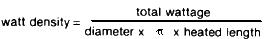 calculation watt density 